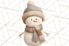 Hygge Winter Snowman PNG Cozy Neutral Christmas Clipart Product Image 2