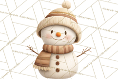 Hygge Winter Snowman PNG Cozy Neutral Christmas Clipart Product Image 3