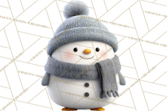 Hygge Winter Snowman PNG Cozy Neutral Christmas Clipart Product Image 5