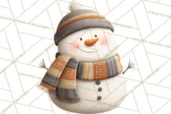 Hygge Winter Snowman PNG Cozy Neutral Christmas Clipart Product Image 2