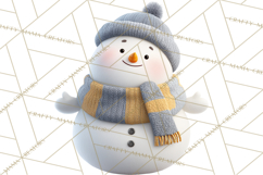 Hygge Winter Snowman PNG Cozy Neutral Christmas Clipart Product Image 3