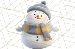 Hygge Winter Snowman PNG Cozy Neutral Christmas Clipart Product Image 3