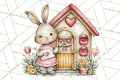 Woodland Critter Valentine Clipart, Forest Animal Post Png Product Image 2