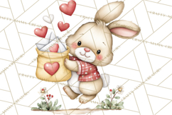 Woodland Critter Valentine Clipart, Forest Animal Post Png Product Image 3