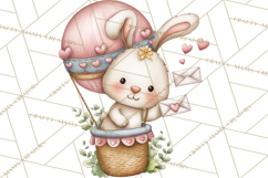 Woodland Critter Valentine Clipart, Forest Animal Post Png Product Image 5