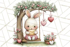 Woodland Critter Valentine Clipart, Forest Animal Post Png Product Image 3