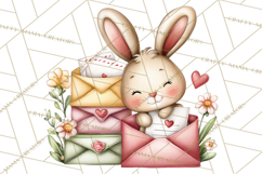 Woodland Critter Valentine Clipart, Forest Animal Post Png Product Image 5