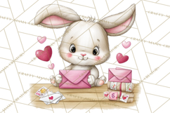 Woodland Critter Valentine Clipart, Forest Animal Post Png Product Image 4