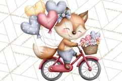 Woodland Critter Valentine Clipart, Forest Animal Post Png Product Image 3