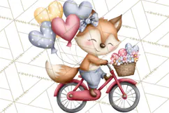Woodland Critter Valentine Clipart, Forest Animal Post Png Product Image 3