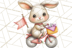 Woodland Critter Valentine Clipart, Forest Animal Post Png Product Image 4