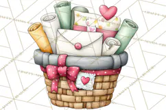 Woodland Critter Valentine Clipart, Forest Animal Post Png Product Image 2