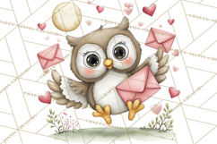 Woodland Critter Valentine Clipart, Forest Animal Post Png Product Image 3