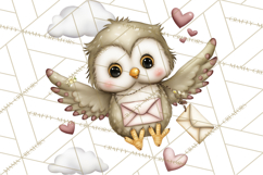 Woodland Critter Valentine Clipart, Forest Animal Post Png Product Image 4