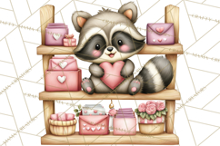 Woodland Critter Valentine Clipart, Forest Animal Post Png Product Image 2