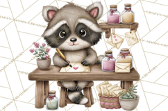 Woodland Critter Valentine Clipart, Forest Animal Post Png Product Image 2