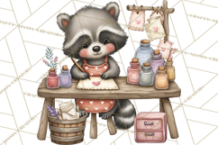 Woodland Critter Valentine Clipart, Forest Animal Post Png Product Image 3
