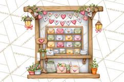 Woodland Critter Valentine Clipart, Forest Animal Post Png Product Image 3