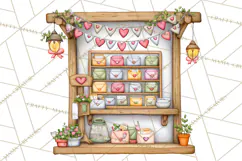 Woodland Critter Valentine Clipart, Forest Animal Post Png Product Image 3