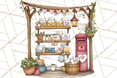 Woodland Critter Valentine Clipart, Forest Animal Post Png Product Image 4