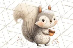 Cozy Winter Animals Clipart PNG, Neutral Woodland Critters Product Image 3