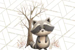 Cozy Winter Animals Clipart PNG, Neutral Woodland Critters Product Image 3