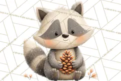 Cozy Winter Animals Clipart PNG, Neutral Woodland Critters Product Image 4