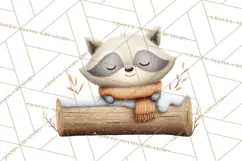 Cozy Winter Animals Clipart PNG, Neutral Woodland Critters Product Image 5