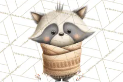 Cozy Winter Animals Clipart PNG, Neutral Woodland Critters Product Image 3