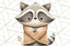 Cozy Winter Animals Clipart PNG, Neutral Woodland Critters Product Image 4