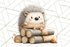 Cozy Winter Animals Clipart PNG, Neutral Woodland Critters Product Image 3