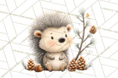 Cozy Winter Animals Clipart PNG, Neutral Woodland Critters Product Image 5