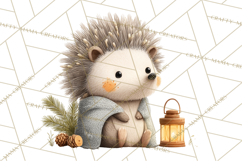Cozy Winter Animals Clipart PNG, Neutral Woodland Critters Product Image 2