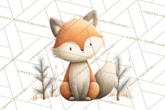 Cozy Winter Animals Clipart PNG, Neutral Woodland Critters Product Image 3