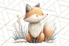 Cozy Winter Animals Clipart PNG, Neutral Woodland Critters Product Image 4