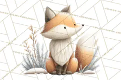 Cozy Winter Animals Clipart PNG, Neutral Woodland Critters Product Image 4
