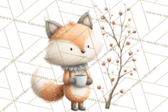 Cozy Winter Animals Clipart PNG, Neutral Woodland Critters Product Image 5