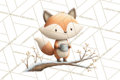 Cozy Winter Animals Clipart PNG, Neutral Woodland Critters Product Image 2