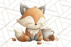 Cozy Winter Animals Clipart PNG, Neutral Woodland Critters Product Image 4
