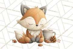 Cozy Winter Animals Clipart PNG, Neutral Woodland Critters Product Image 4