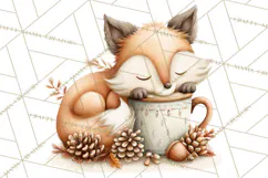 Cozy Winter Animals Clipart PNG, Neutral Woodland Critters Product Image 5