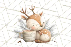 Cozy Winter Animals Clipart PNG, Neutral Woodland Critters Product Image 4