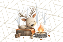 Cozy Winter Animals Clipart PNG, Neutral Woodland Critters Product Image 2