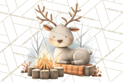 Cozy Winter Animals Clipart PNG, Neutral Woodland Critters Product Image 3