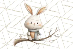 Cozy Winter Animals Clipart PNG, Neutral Woodland Critters Product Image 4