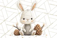 Cozy Winter Animals Clipart PNG, Neutral Woodland Critters Product Image 2
