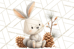 Cozy Winter Animals Clipart PNG, Neutral Woodland Critters Product Image 4