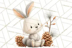 Cozy Winter Animals Clipart PNG, Neutral Woodland Critters Product Image 4