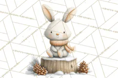 Cozy Winter Animals Clipart PNG, Neutral Woodland Critters Product Image 2