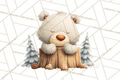 Cozy Winter Animals Clipart PNG, Neutral Woodland Critters Product Image 3